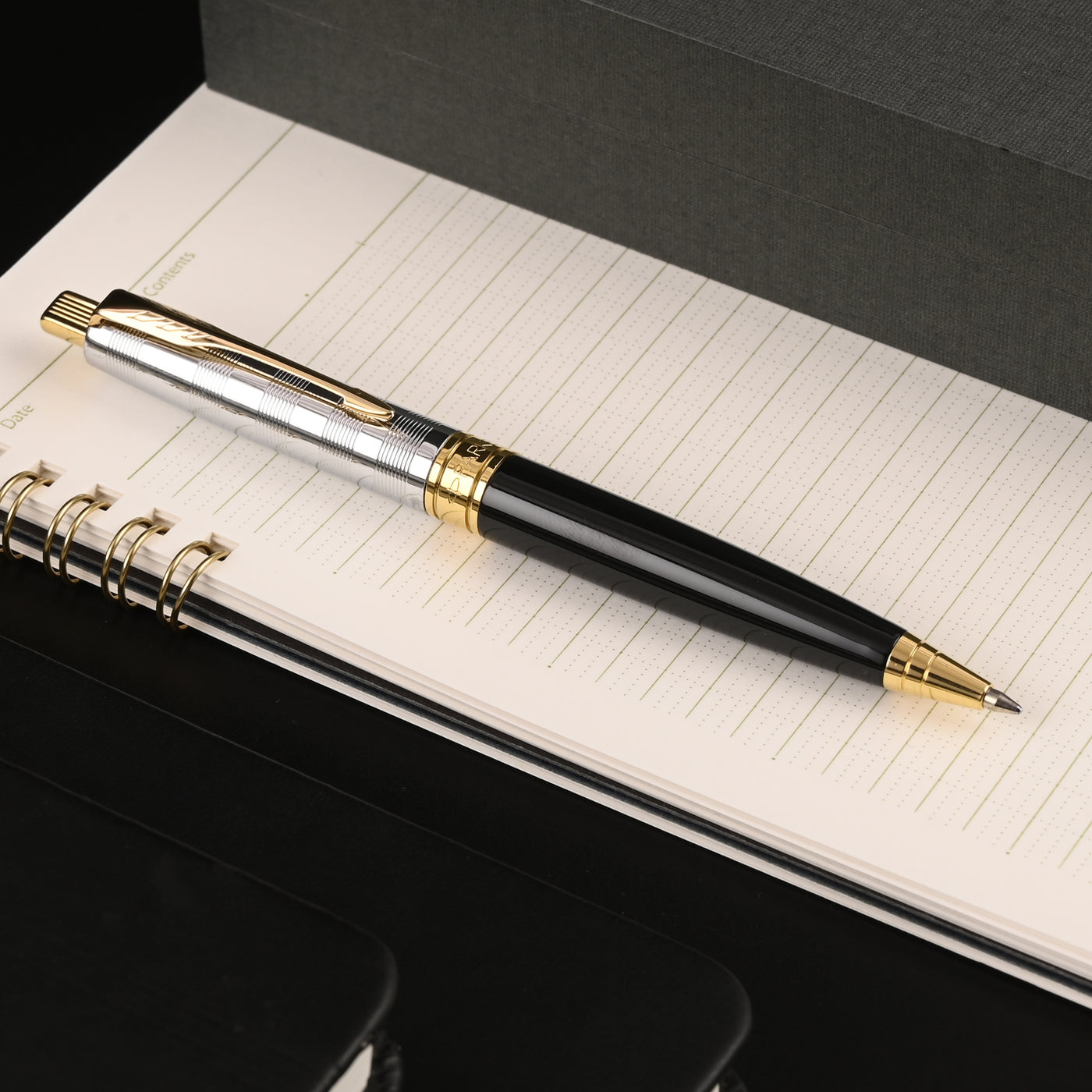 Parker Aster Ball Pen - Deluxe Black & Chrome GT 6