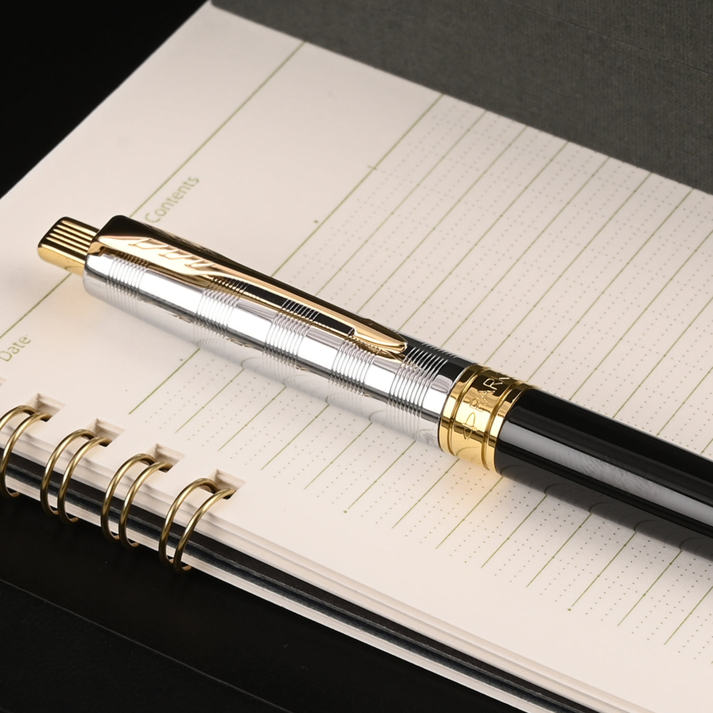 Parker Aster Ball Pen - Deluxe Black & Chrome GT 7