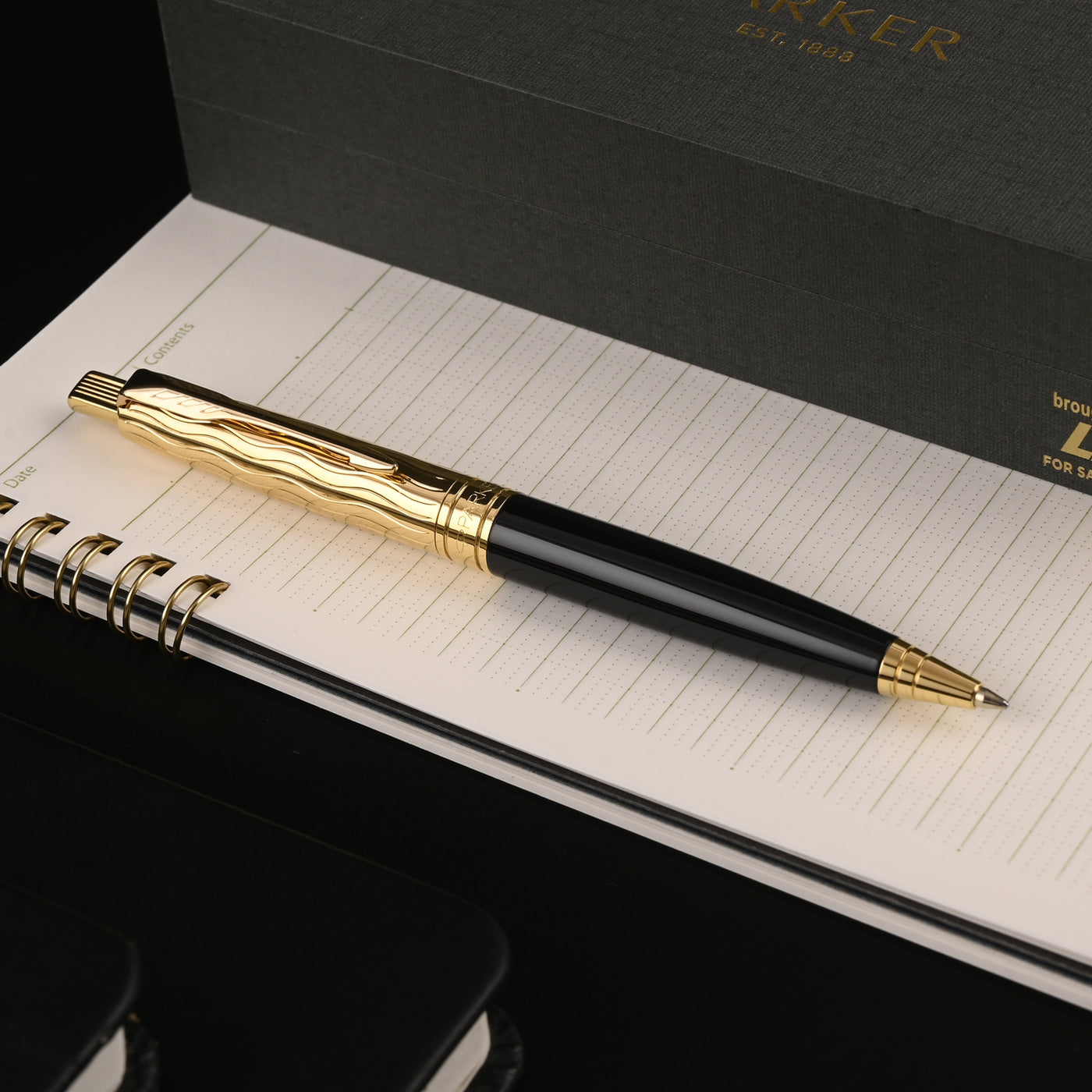 Parker Aster Ball Pen - Essential Black & Gold GT 6