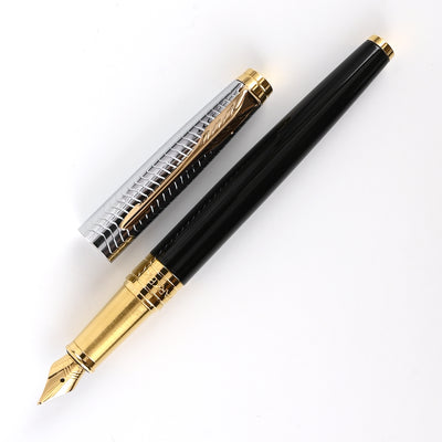 Parker Aster Fountain Pen - Contemporary Black & Chrome GT 2
