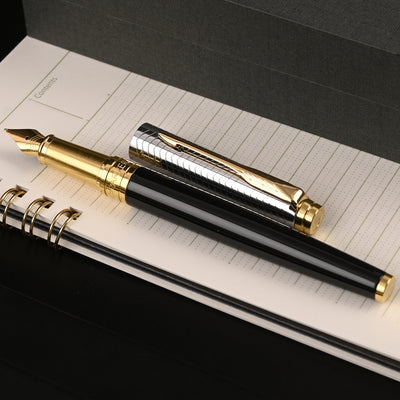 Parker Aster Fountain Pen - Contemporary Black & Chrome GT 6