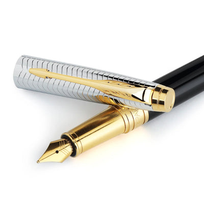 Parker Aster Fountain Pen - Contemporary Black & Chrome GT