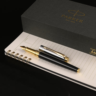 Parker Aster Fountain Pen - Contemporary Black & Chrome GT 7