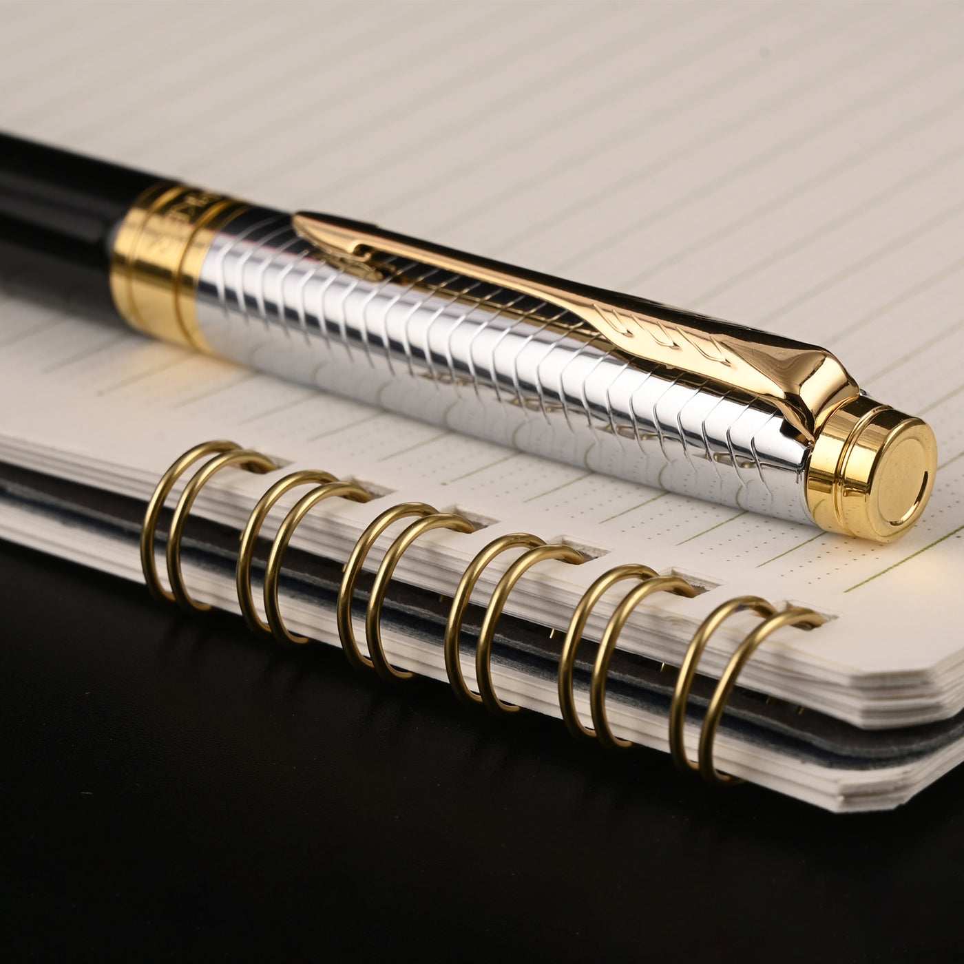 Parker Aster Fountain Pen - Contemporary Black & Chrome GT 8