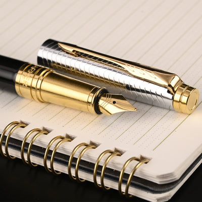 Parker Aster Fountain Pen - Contemporary Black & Chrome GT 9