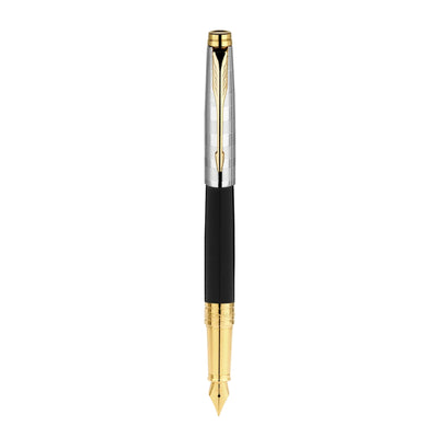 Parker Aster Fountain Pen - Deluxe Black & Chrome GT