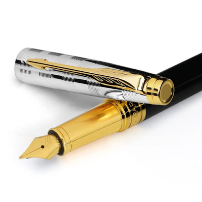 Parker Aster Fountain Pen - Deluxe Black & Chrome GT