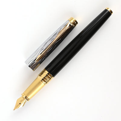 Parker Aster Fountain Pen - Essential Black & Chrome GT 2