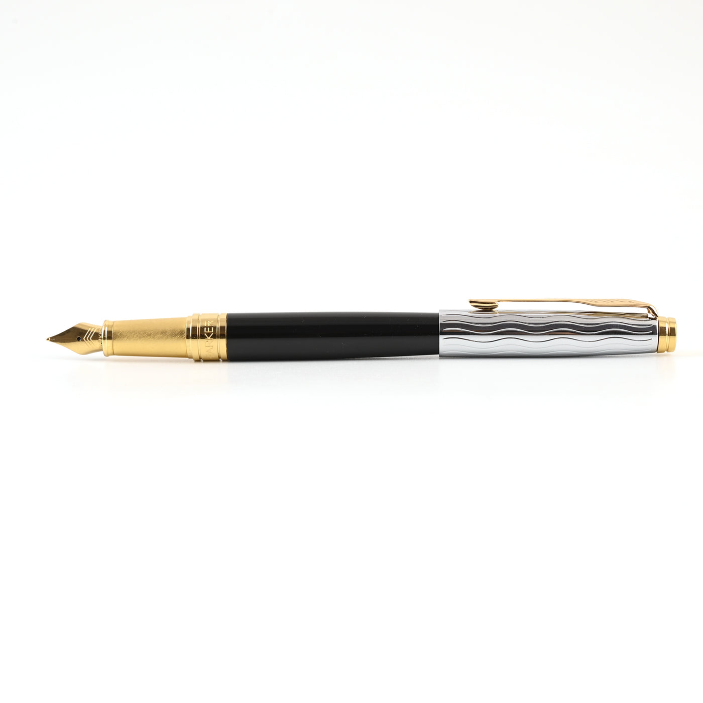 Parker Aster Fountain Pen - Essential Black & Chrome GT 7