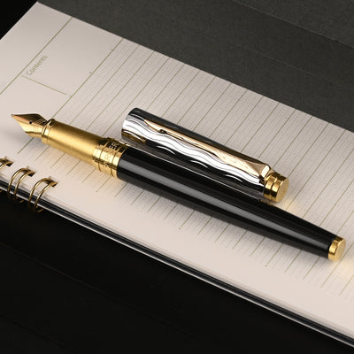 Parker Aster Fountain Pen - Essential Black & Chrome GT 9