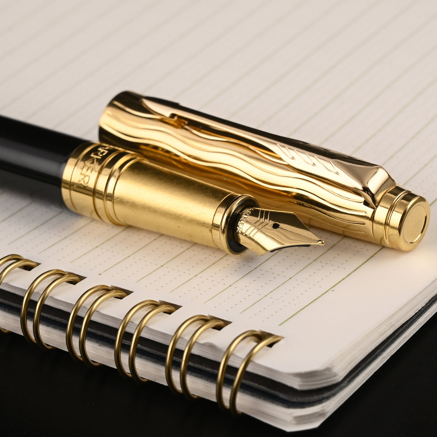 Parker Aster Fountain Pen - Essential Black & Gold GT 10