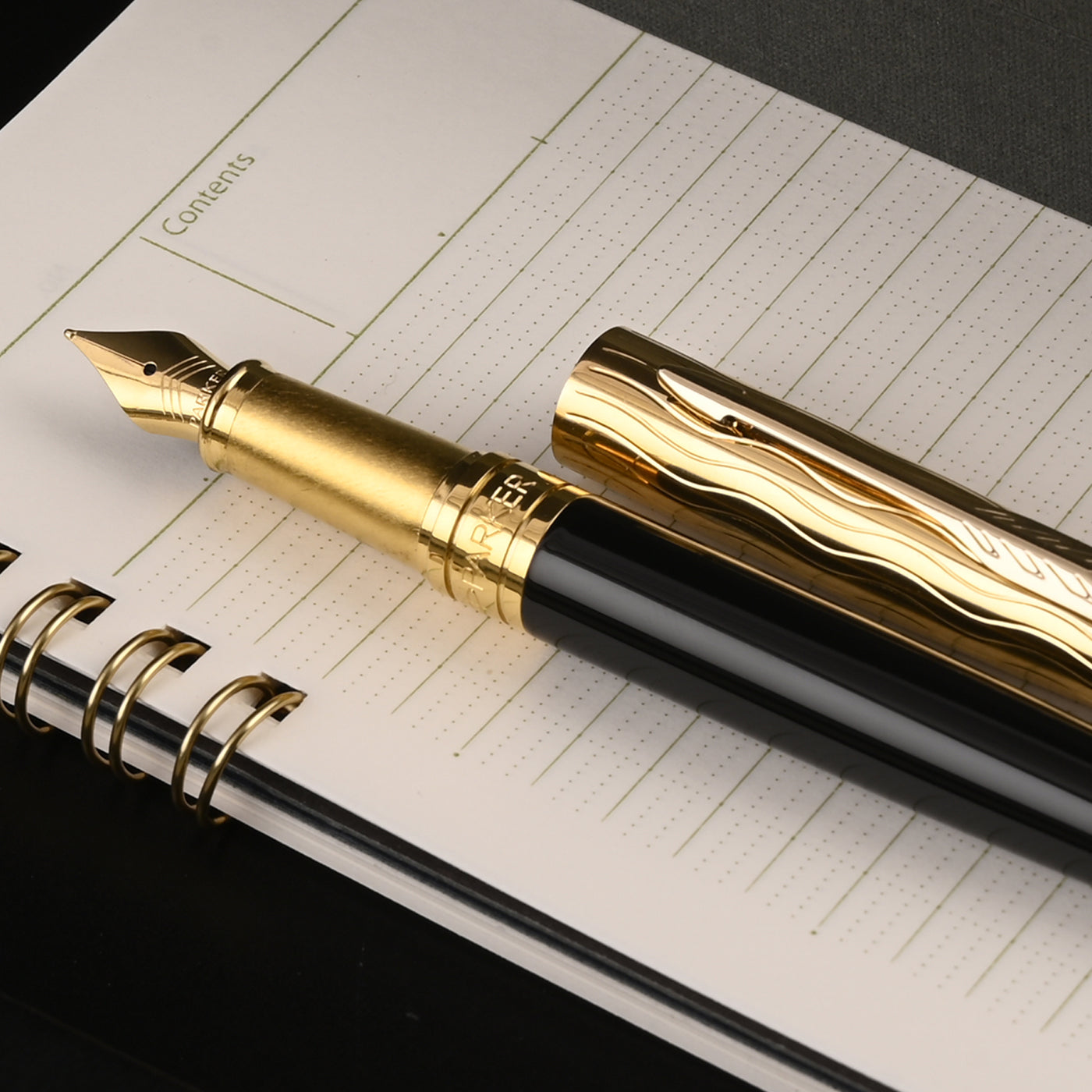 Parker Aster Fountain Pen - Essential Black & Gold GT 9