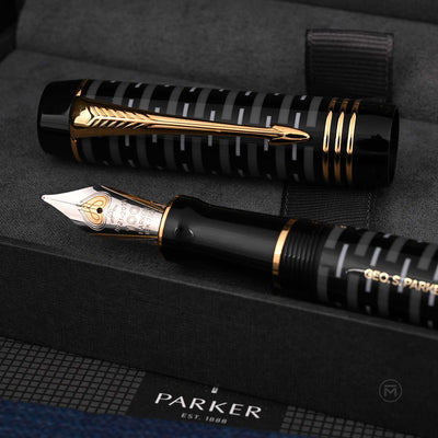 Parker Duofold 100th Anniversary Limited Edition Fountain Pen, Black - 18K Gold Nib 8