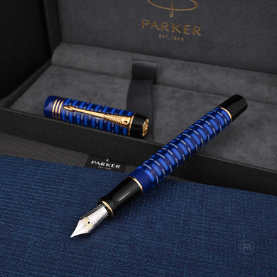 Parker Duofold 100th Anniversary Limited Edition Fountain Pen, Lapis Lazuli Blue - 18K Gold Nib 7