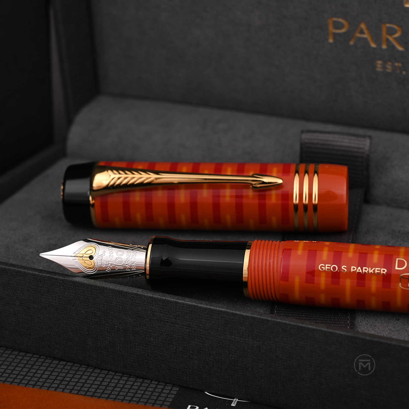 Parker Duofold 100th Anniversary Limited Edition Fountain Pen, Red - 18K Gold Nib 9