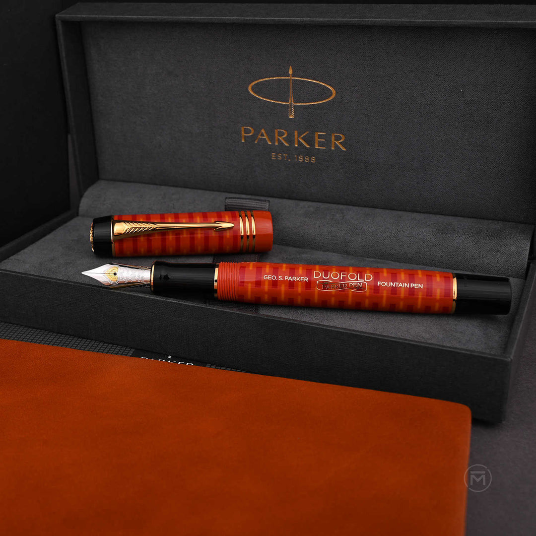 Parker Duofold Red L. E. Fountain Pen | Shop Online at Makoba | Parker