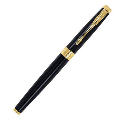 Parker Gift Set - Aster Lacquer Black GT Roller Ball Pen with Business Card Holder