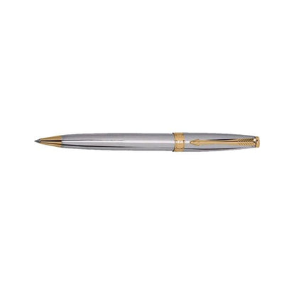 Parker Gift Set - Fusion Shiny Chrome GT Ball Pen with A5 Black Notebook
