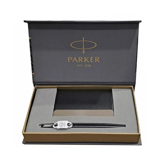 Parker Gift Set - Insignia Matte Black CT Ball Pen with Card Holder