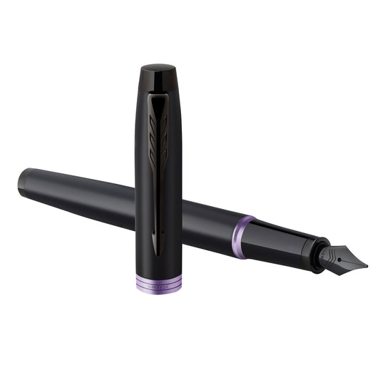 Parker IM Vibrant Rings Fountain Pen - Amethyst Purple Black BT