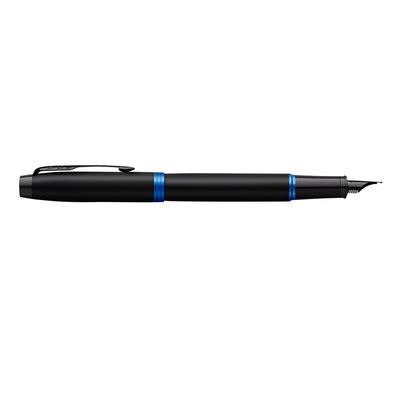 Parker IM Vibrant Rings Fountain Pen - Marine Blue Black BT 3