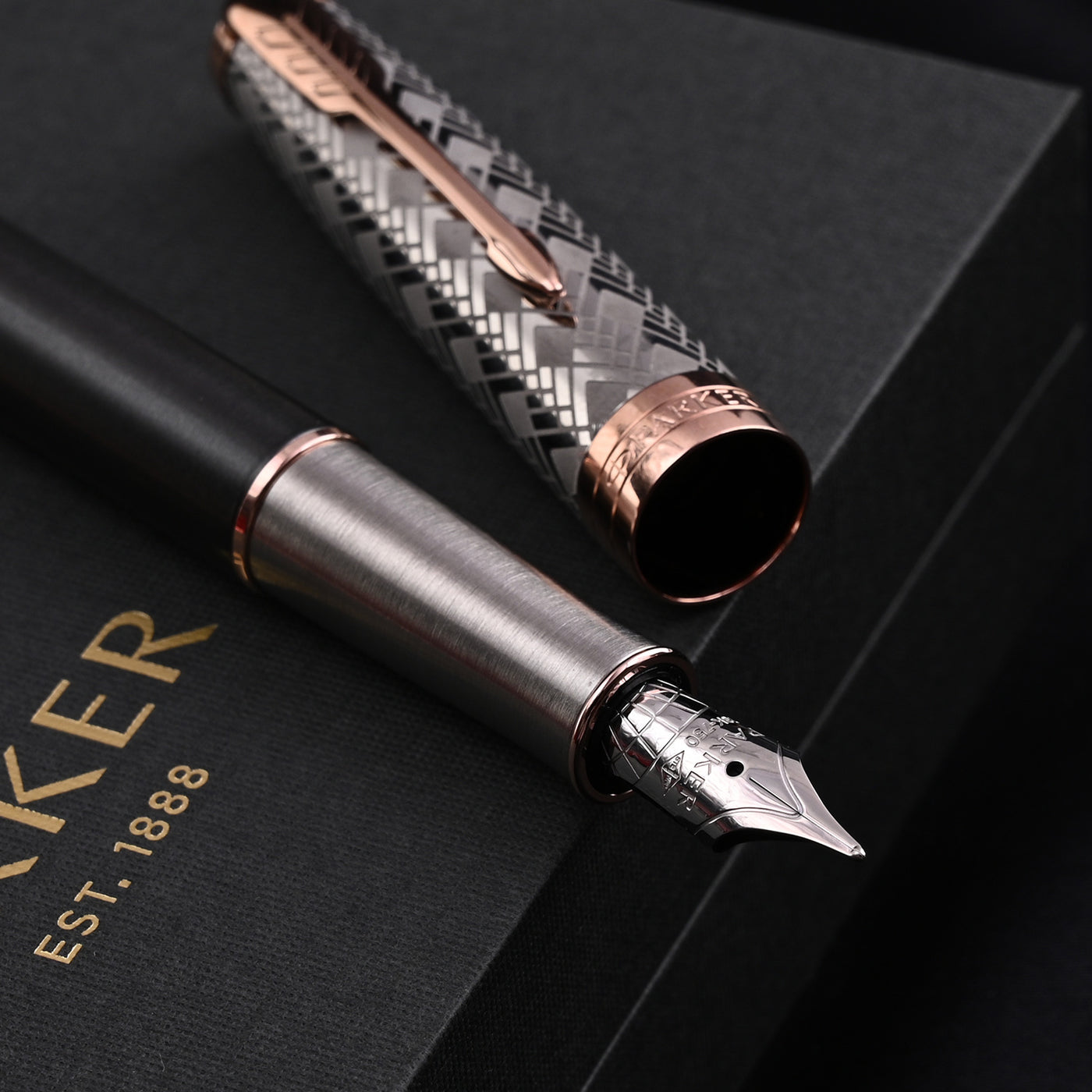 Parker Sonnet Premium Fountain Pen - Metal & Grey RGT 11