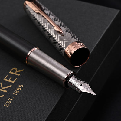 Parker Sonnet Premium Fountain Pen - Metal & Grey RGT 11