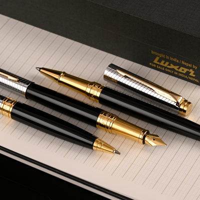 Parker Aster Ball Pen - Contemporary Black & Chrome GT 12