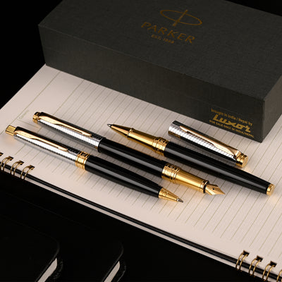 Parker Aster Ball Pen - Contemporary Black & Chrome GT 13