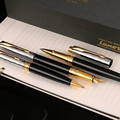 Parker Aster Ball Pen - Deluxe Black & Chrome GT 10