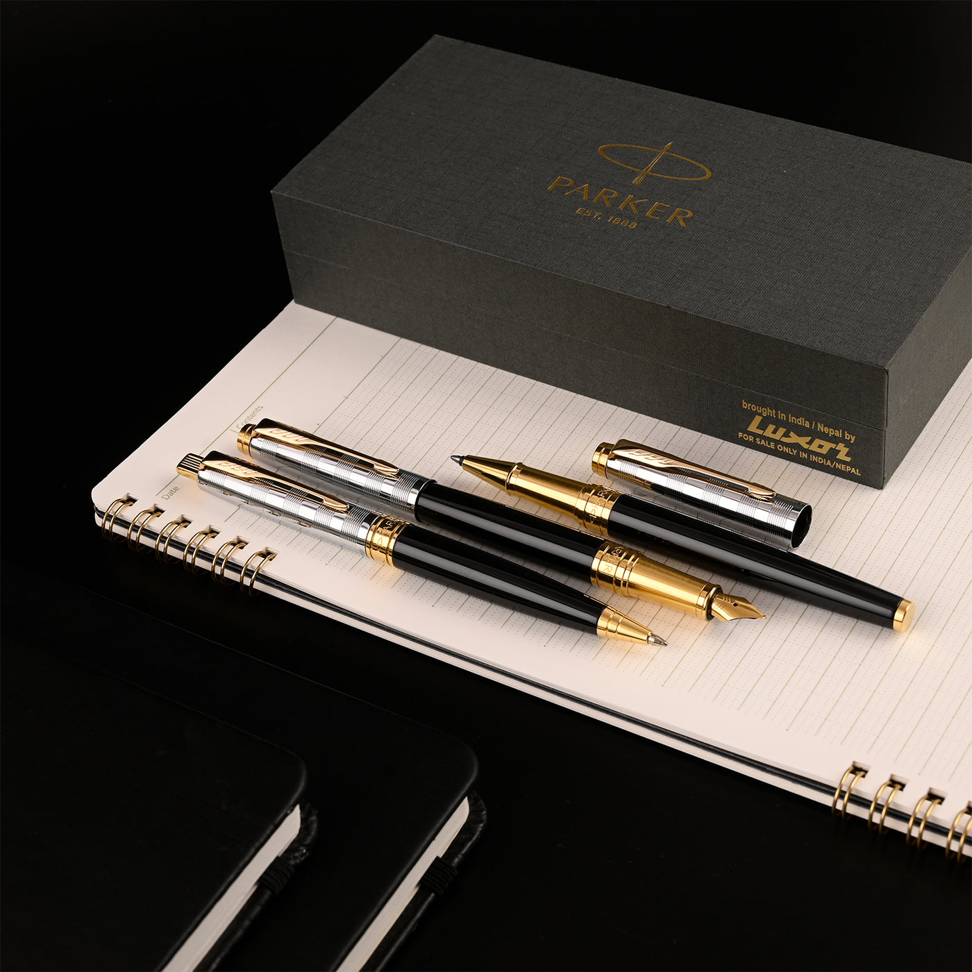 Parker Aster Ball Pen - Deluxe Black & Chrome GT 11
