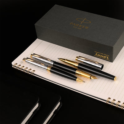 Parker Aster Ball Pen - Deluxe Black & Chrome GT 11