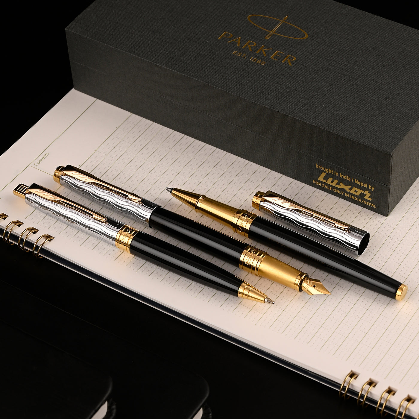Parker Aster Ball Pen - Essential Black & Chrome GT 11