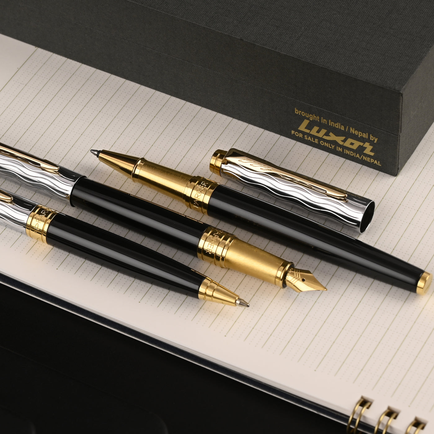 Parker Aster Ball Pen - Essential Black & Chrome GT 12