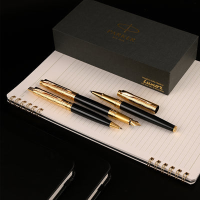 Parker Aster Ball Pen - Essential Black & Gold GT 10