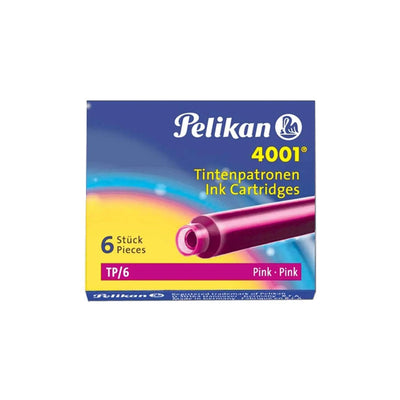 Pelikan 4001 Small Ink Cartridge Pack of 6 - Pink