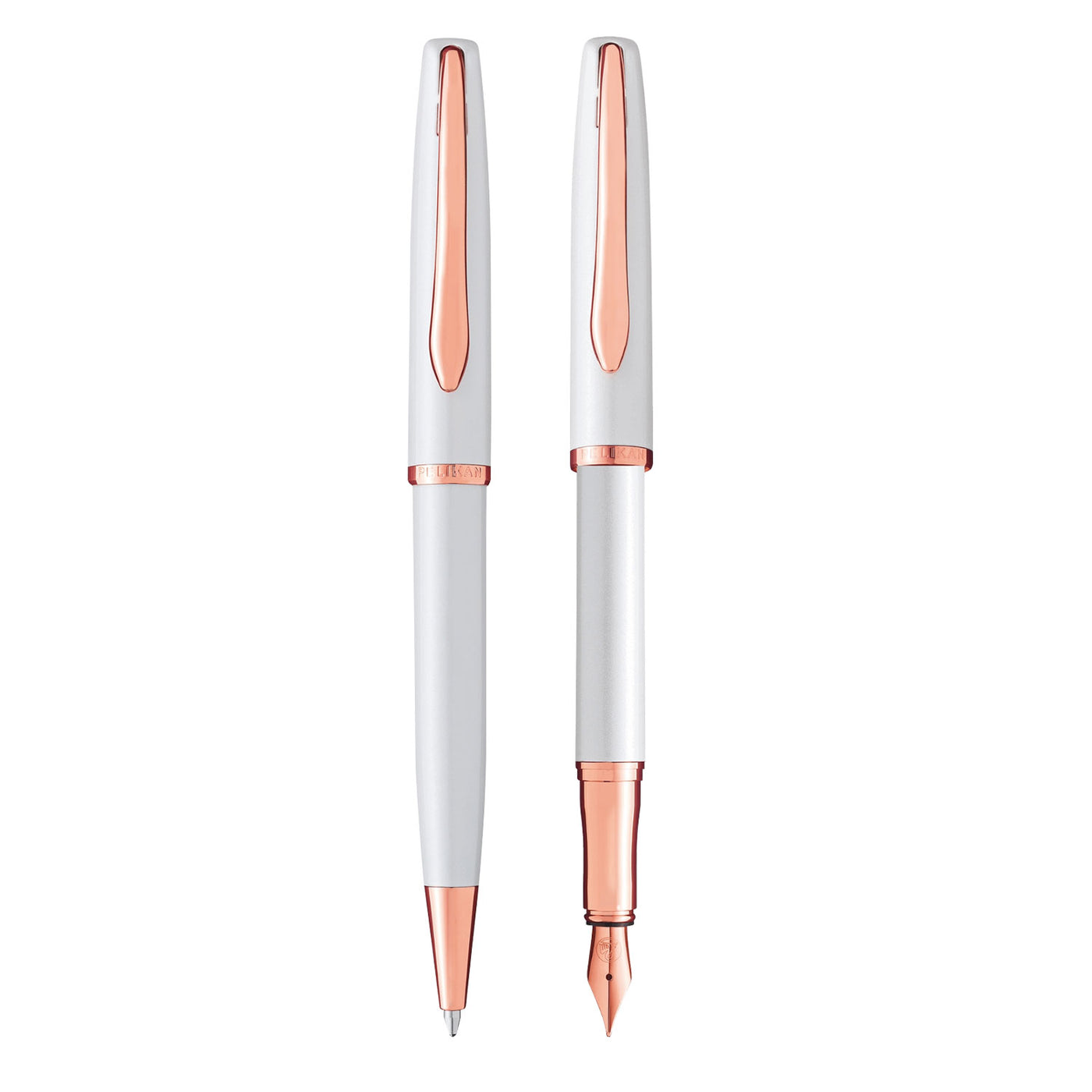 Pelikan Jazz Noble Elegance Fountain & Ball Pen Gift Set - Pearl PVD