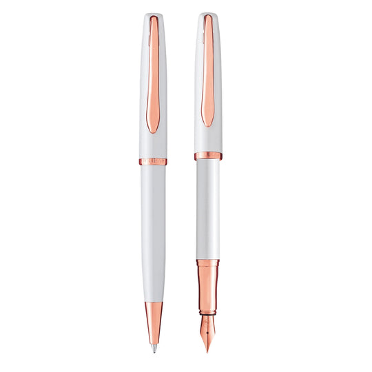 Pelikan Jazz Noble Elegance Fountain & Ball Pen Gift Set - Pearl PVD
