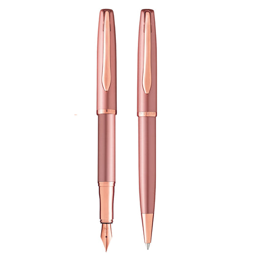 Pelikan Jazz Noble Elegance Fountain & Ball Pen Gift Set - Rose PVD
