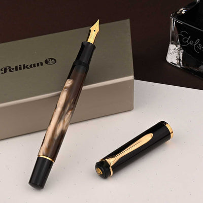 Pelikan M200 Fountain Pen Brown Marbled GT 6