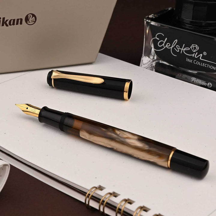 Pelikan M200 Brown Marbled Fountain Pen|Shop Online at Makoba |Pelikan