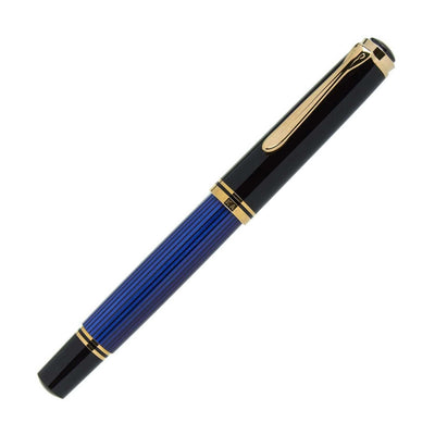 Pelikan M400 Fountain Pen Black Blue GT 4