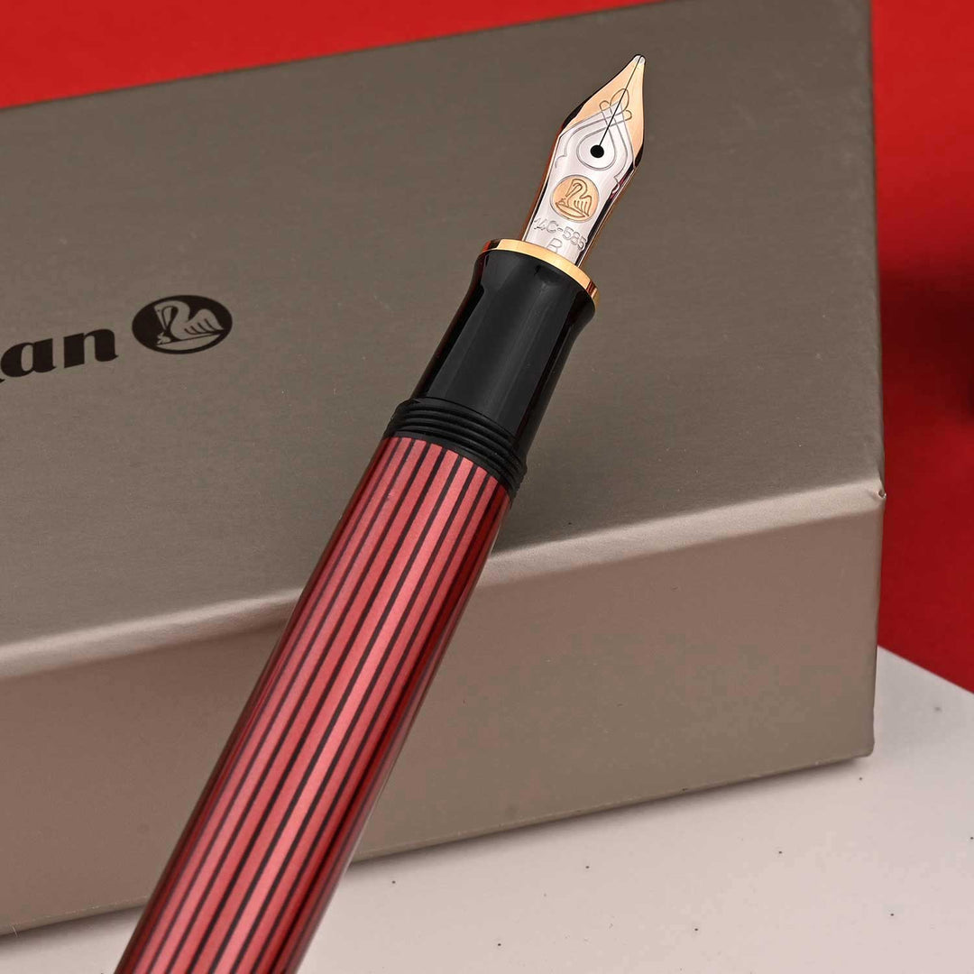 Pelikan M400 Black Red Fountain Pen | Shop Online at Makoba | Pelikan