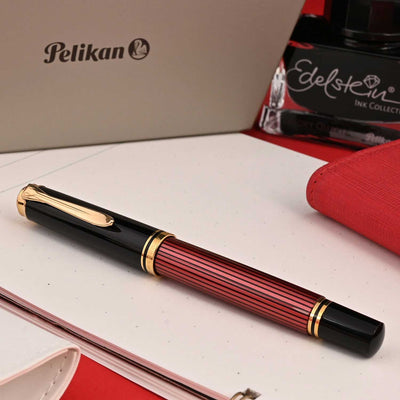 Pelikan M600 Fountain Pen Black Red GT 5