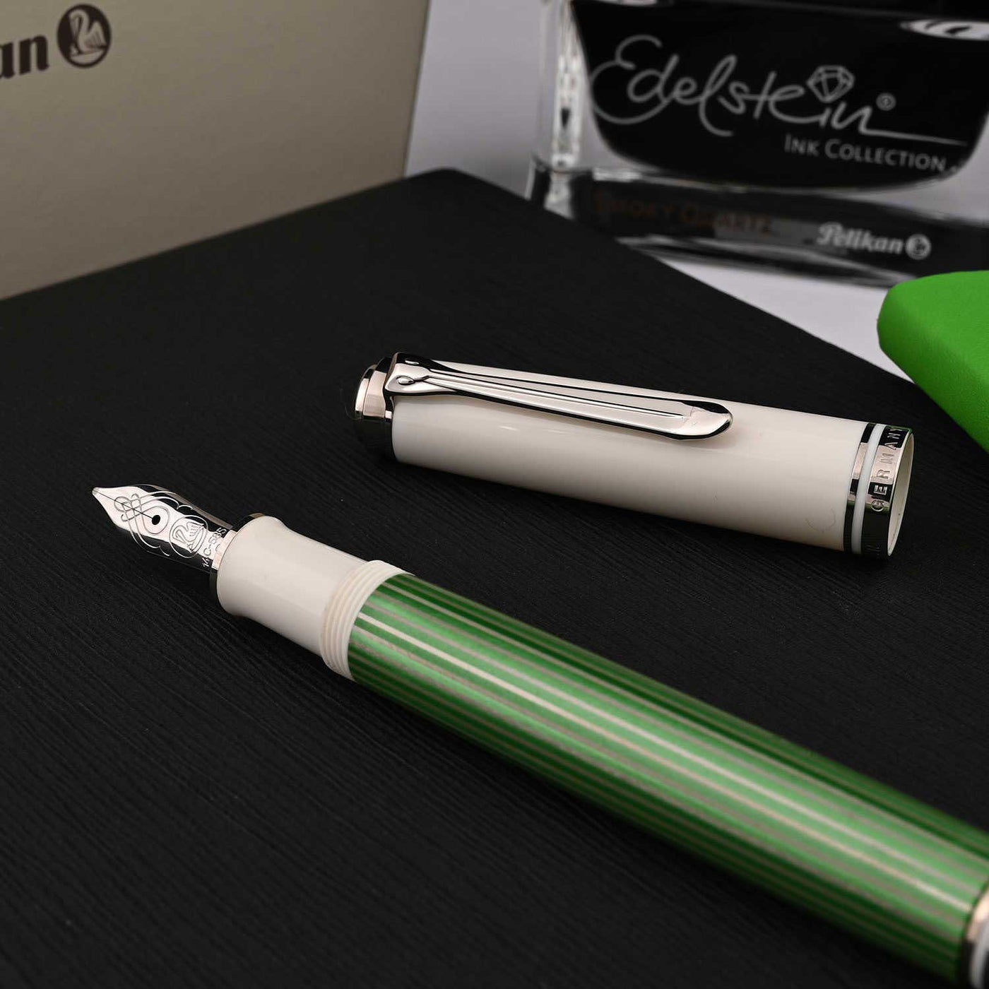 Pelikan M605 Fountain Pen - Green White CT (Special Edition) 2