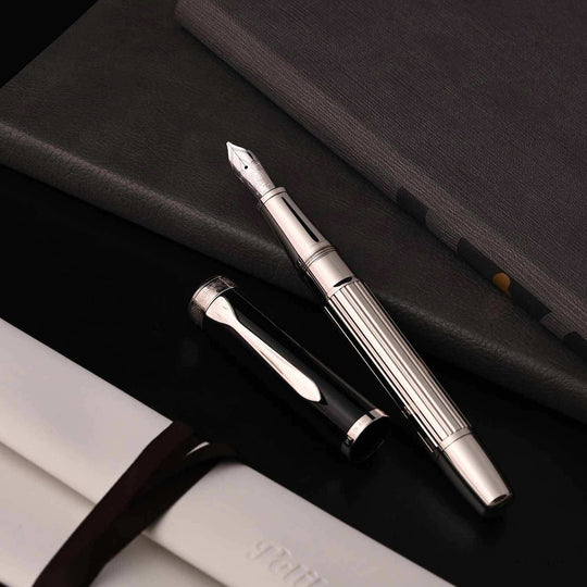 Pelikan Majesty M7005 Fountain Pen - Black Silver (Special Edition)