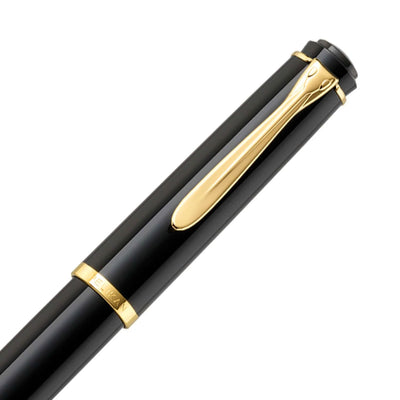 Pelikan P200 Fountain Pen, Black / Gold Trim - Steel Nib
