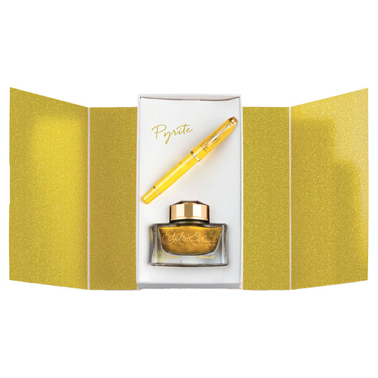 Pelikan Classic M200 Fountain Pen with Ink- Pyrite GT (Special Edition)