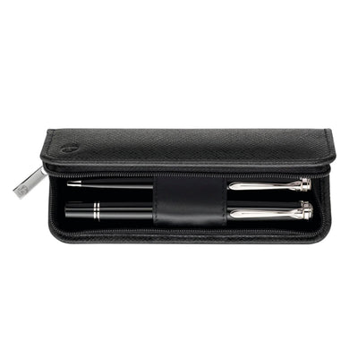 Pelikan Grained Leather 2 Pen Holder with Zip - Black