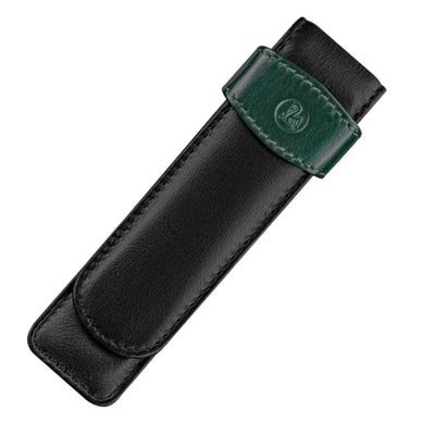 Pelikan Leather 2 Pen Holder - Black Green